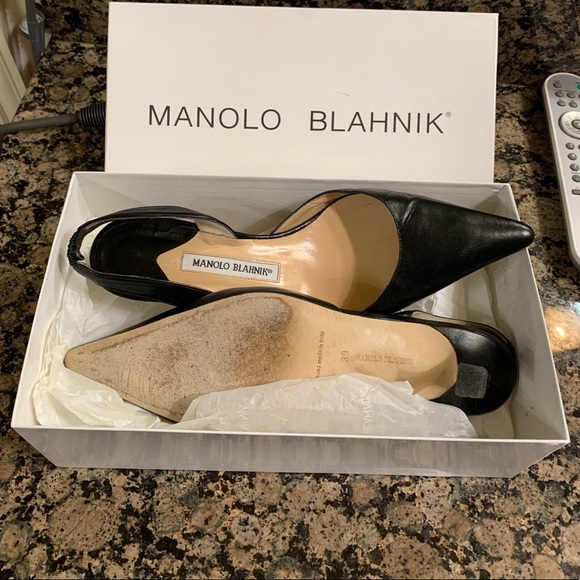 Manolo Blahnik Shoes - Manolo Blahnik Carolyn Kitten Heel Sling Back
